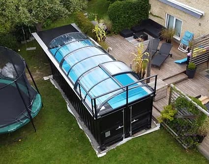 Conteneur Piscine Neuf avec Toit Pack Premium 6,2mx 2,5m