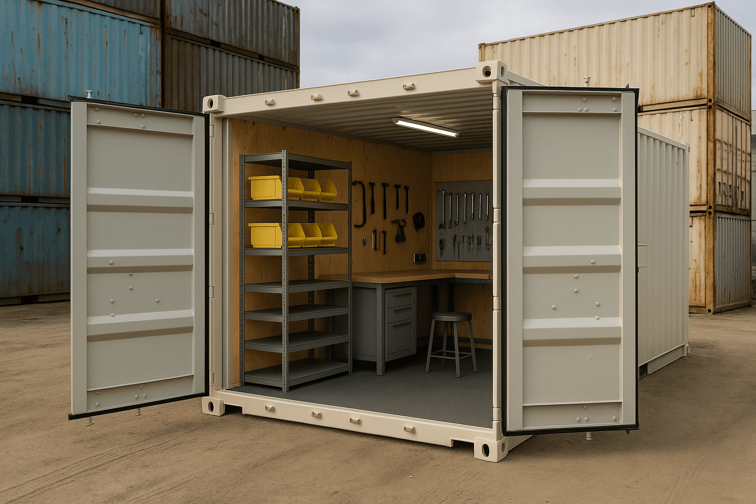 Werkstattcontainer 20 Fuß ausgebaut: Nutzung, Umbau und Ausbaumöglichkeiten